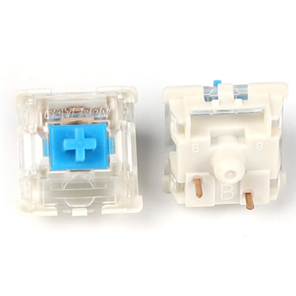 YMDK Gateron Switches Mx Keyboard Switch 3pin SMD LED Underglow Led Compatible for MX Mechanical Keyboards Transparent Cover White Base (SMD Blue 24 PCS)