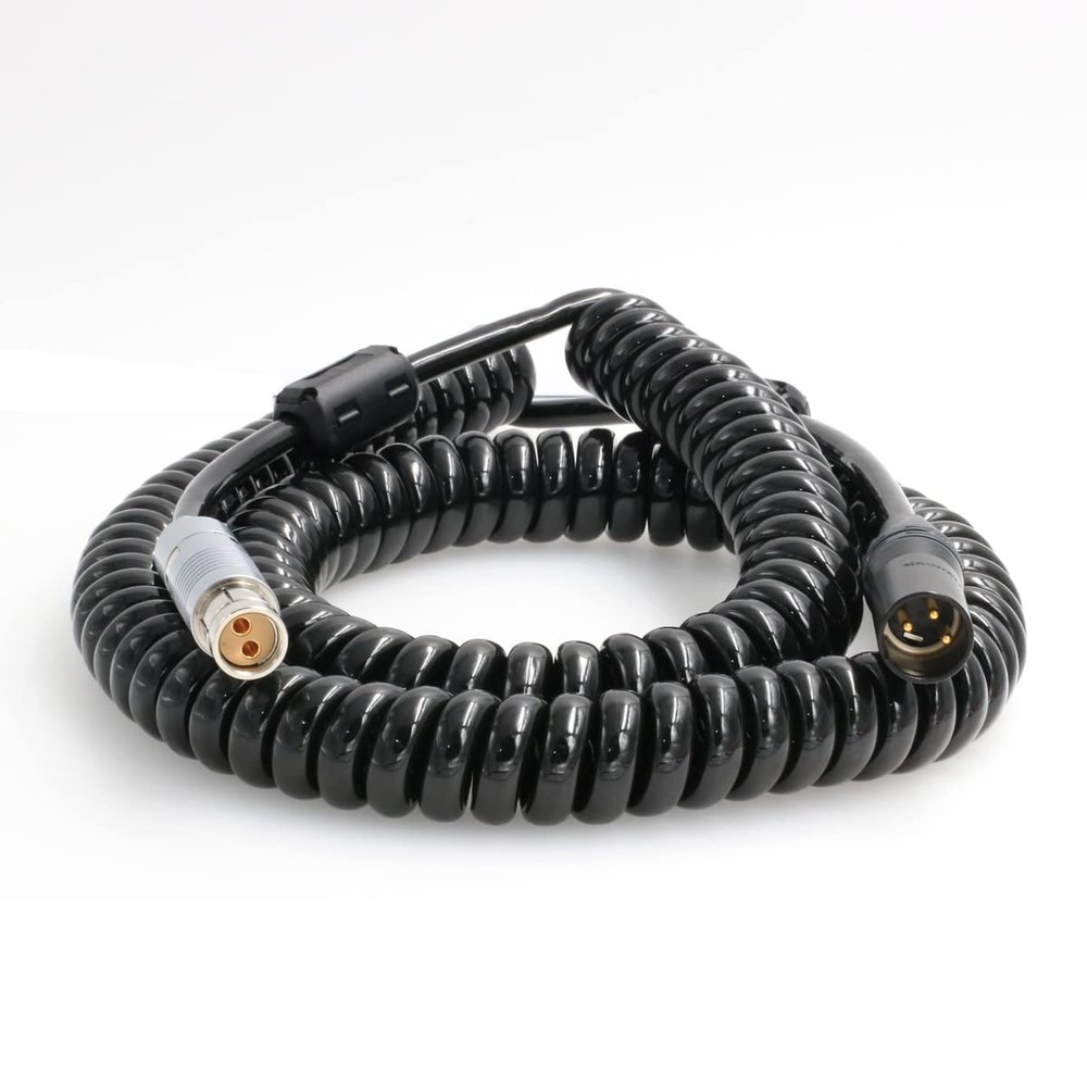 DRRI 2-Pin Fischer to XLR 3 pin Coiled Cable for ARRI Alexa XT/Alexa SXT