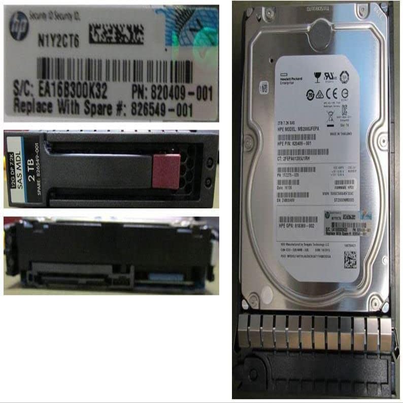 Hewlett Packard Enterprise HD 2TB 12G 7.2K 3.5 SAS MDL, 826072-B21