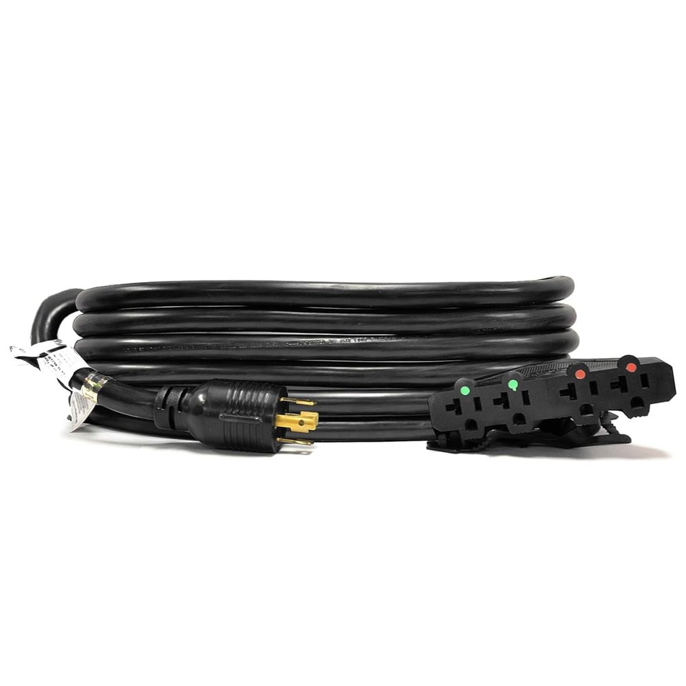 Ceptics 10-Ft 30-Amp Generator Distribution Extension Cord (L14-30 to 4x 5-15/20R) | 4-prong locking plug | 30A to 20A, 125/250V