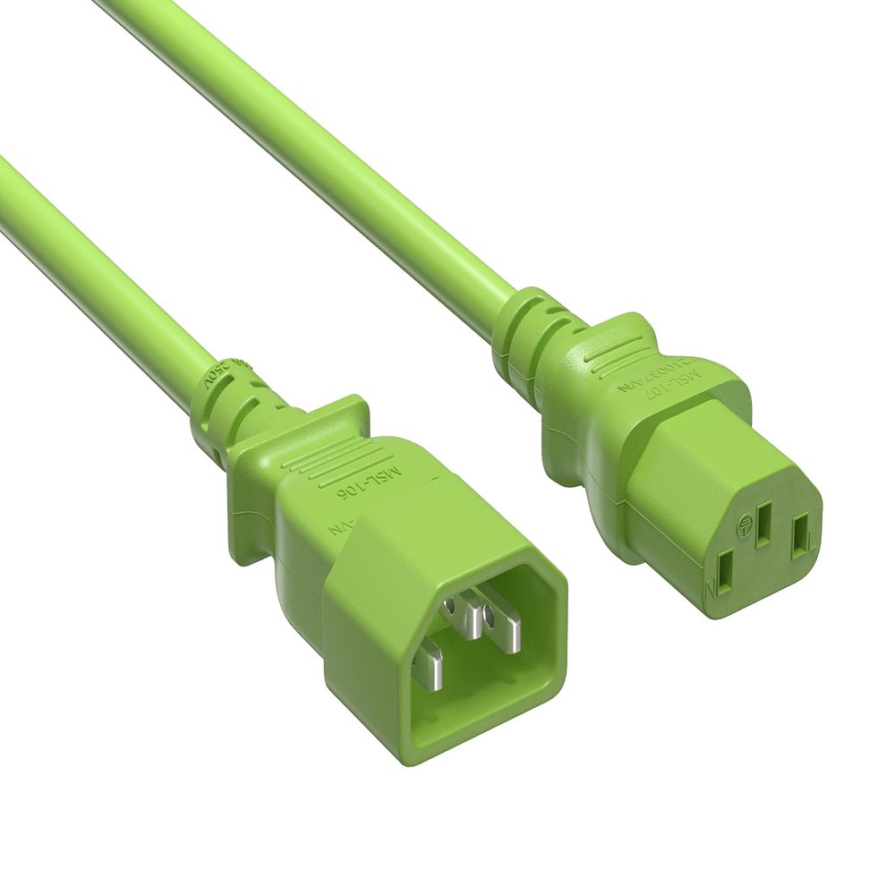 Cable Leader 6ft IEC-320 C13 to C14 Heavy-Duty Power Extension Cord 18 AWG 10A/250V SJT, Computer to PDU CPU Power Extension Cable, PC Power Cable