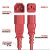 Cable Leader 2ft IEC-320 C13 to C14 Heavy-Duty Power Extension Cord 18 AWG 10A/250V SJT, Computer to PDU CPU Power Extension Cable, PC Power Cable view 4