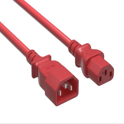 Cable Leader 8ft IEC-320 C13 to C14 Heavy-Duty Power Extension Cord 18 AWG 10A/250V SJT, Computer to PDU CPU Power Extension Cable, PC Power Cable
