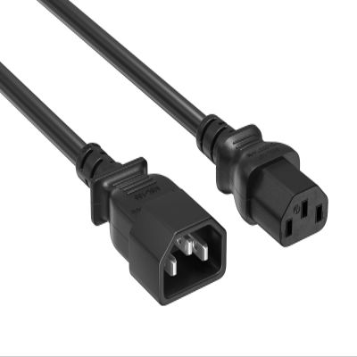 Cable Leader 15ft IEC-320 C13 to C14 Heavy-Duty Power Extension Cord 18 AWG 10A/250V SJT, Computer to PDU CPU Power Extension Cable, PC Power Cable