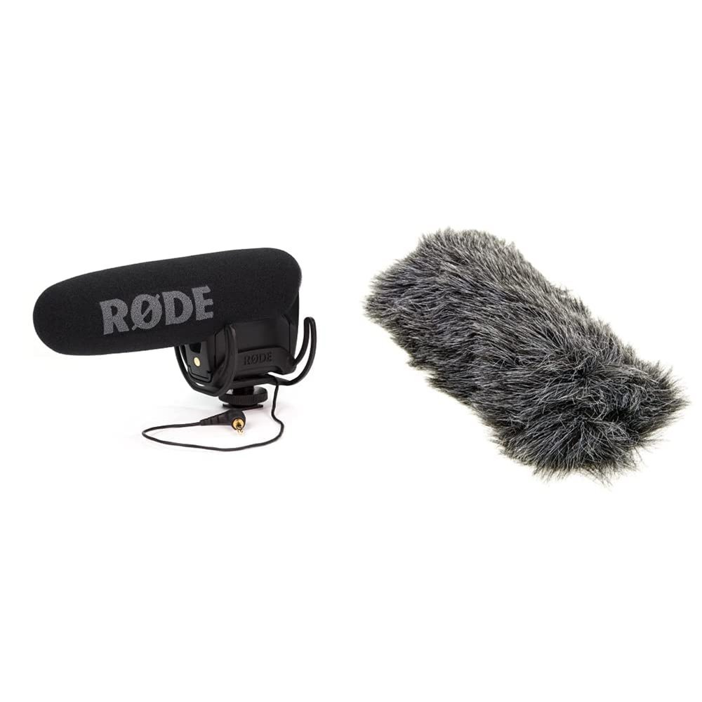 Rode VideoMicPro Compact Directional On-Camera Microphone with Rycote Lyre Shockmount & Rode DDC-GO DeadCat Go Artificial Fur Microphone Wind Shield for VideoMic GO