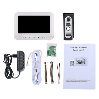 7 Inch TFT/LCD Video Intercom Door Phone Doorbell Kits HD 700TVL Camera Outdoor One Monitor White