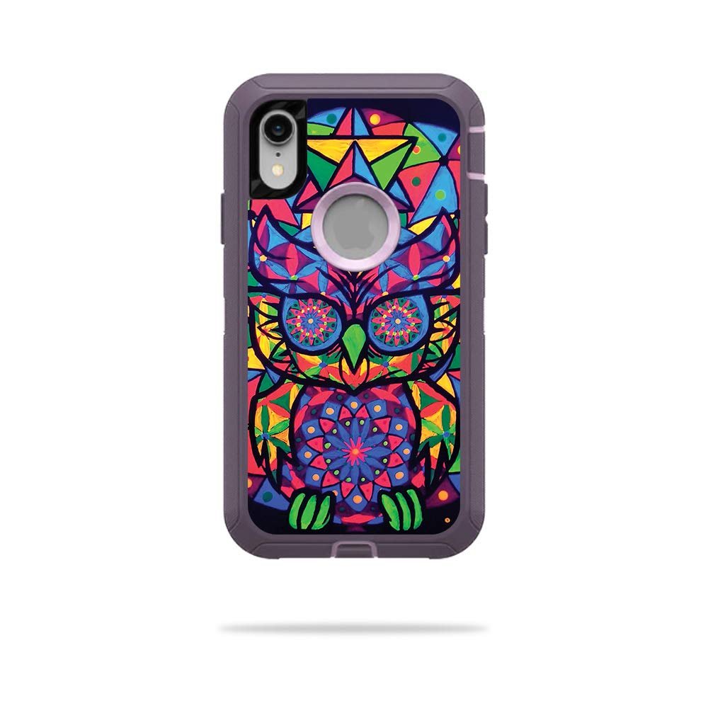 MightySkins Skin Compatible with OtterBox Defender iPhone XR Case - Goodnight Owl | Protective, Durable, and Unique Vinyl Decal wrap Cover | Easy to Apply, Remove, and Change Styles | Made in The USA