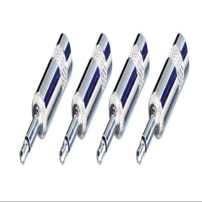 rean (4 Pack Neutrik NYS226 1/8" 3.5 mm Mono TS Male Plug Nickel-Silver