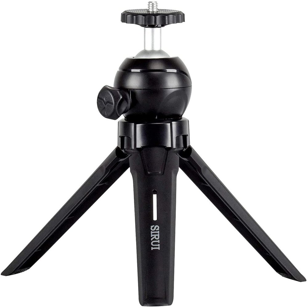 Sirui Mini Table Top Tripod with Phone Clamp and Bluetooth Remote Table with Wireless Remote and Universal Phone Clamp (3T-05K), Black