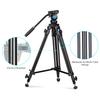 SIRUI SH05 Video Tripod with 360Fluid Head, Professional Lightweight Aluminum Tripod for DSLR Cameras Camcorder, 55.1Tripod Kit with Twin Tube, Mid-Level Spreader, QR Plate, Max Load 13.2lbs view 2