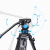 SIRUI SH05 Video Tripod with 360Fluid Head, Professional Lightweight Aluminum Tripod for DSLR Cameras Camcorder, 55.1Tripod Kit with Twin Tube, Mid-Level Spreader, QR Plate, Max Load 13.2lbs view 3