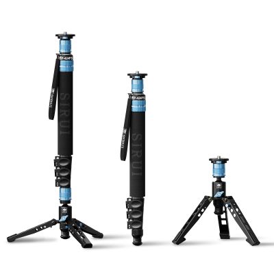 SIRUI P-424FS Carbon Fiber Monopod, 63" Monopod with Feet for Cameras, 4-Section, 360 Panorama, Modular 3 in 1, Quick Release Plate, Max Load 12kg/26lbs