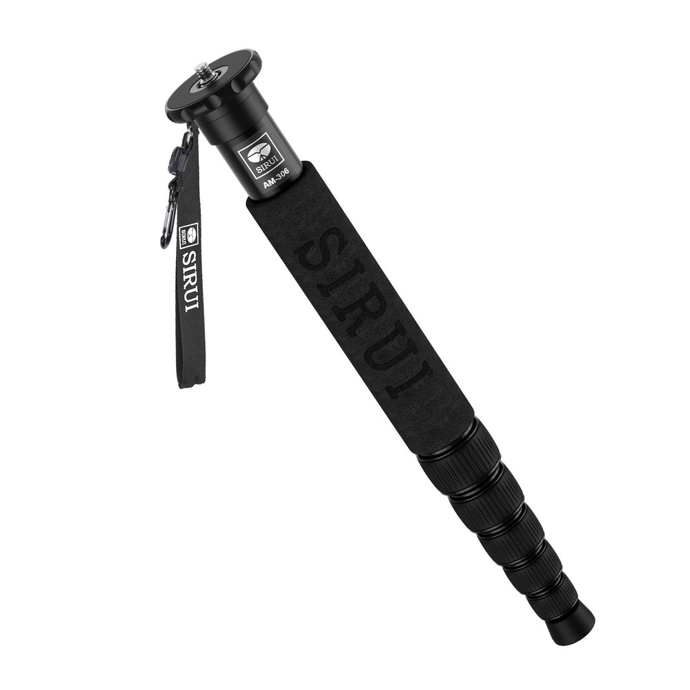 SIRUI AM-306M Camera Monopod, 6-Section 15.6-61.4 inches Aluminum Alloy Extendable Compact Lightweight Portable Travel Monopod for DSLR Cameras Canon Sony, Payload 17.6 lbs/8kg,Black