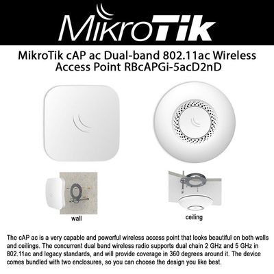 Mikrotik Cap ac WLAN Access Point Power Over Ethernet (PoE) White