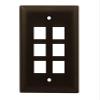 ON-Q WP3406-BR 1 Gang, 6-Port Wall Plate, Brown (m10) view 1
