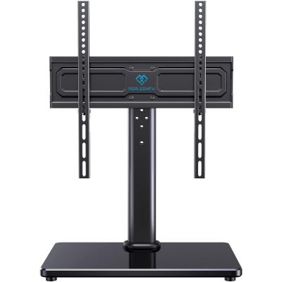 PERLESMITH Universal Swivel TV Stand for 24-60 inch TVs up to 99 lbs, 12 Height Adjustable Table Top TV Stand, TV Base Stand with Tempered Glass Base, Max VESA 400x400mm, PSTVS33