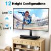 PERLESMITH Universal Swivel TV Stand for 24-60 inch TVs up to 99 lbs, 12 Height Adjustable Table Top TV Stand, TV Base Stand with Tempered Glass Base, Max VESA 400x400mm, PSTVS33 view 4