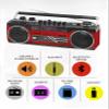 Riptunes Cassette Boombox, Retro Blueooth Boombox, Cassette Player and Recorder, AM/FM/SW-1-SW2 Radio-4-Band Radio, USB, and SD, RED view 2