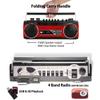 Riptunes Cassette Boombox, Retro Blueooth Boombox, Cassette Player and Recorder, AM/FM/SW-1-SW2 Radio-4-Band Radio, USB, and SD, RED view 3