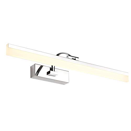LUMINTURS 14W LED Vanity Lighting Wall Sconces Makeup Mirror Front Light Fixture Adjustable Modern Bathroom Lamp Chrome Warm White