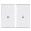 Cat6 2-Pack Ethernet Wall Plate, Female-Female, Compatible with Cat7/6/6e/5/5e Devices view 1