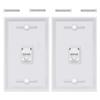 Cat6 2-Pack Ethernet Wall Plate, Female-Female, Compatible with Cat7/6/6e/5/5e Devices view 2