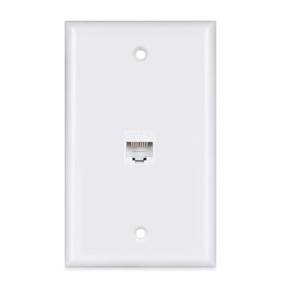 1 Port Ethernet Wall Plate - PHIZLI Cat6 Ethernet Cable Wall Plate Female to Female Faceplate - White