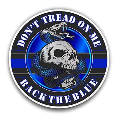 Back The Blue Don't Thread On Me Gadsden Flag Sticker Decal