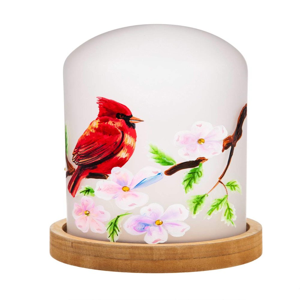 Cypress Home Cardinal LED Cloche - 6 x 6 x 8 Inches