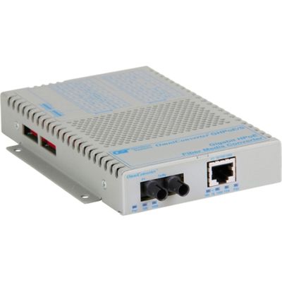 Omnitron - 9501N-1-11 - OmniConverter 10/100/1000 60W Hi-PoE Gigabit Ethernet Fiber Media Converter Switch RJ45 ST