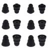 BLLQ 6 Pairs Replacement Triple Flange Conical Ear Tips Earbuds Eartips Silicone Buds for Most in Ear Headphones (Sony Senso Powerbeats Jaybird etc.) Black [S/M/L 3 Size] (3flange Tips 3) view 1