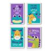 Smile Art Design Cute Animal Motivational Quote Wall Decor 4 PANEL CANVAS PRINT SET Kids Room Decor Wall Art Baby Room Decor Nursery Decor Ready to Hang Made in the USA-(40x30) x4 view 2