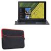BoxWave Case Compatible with Acer Switch 5 (SW512-52) - SoftSuit with Pocket, Soft Pouch Neoprene Cover Sleeve Zipper Pocket - Jet Black with Red Trim view 1