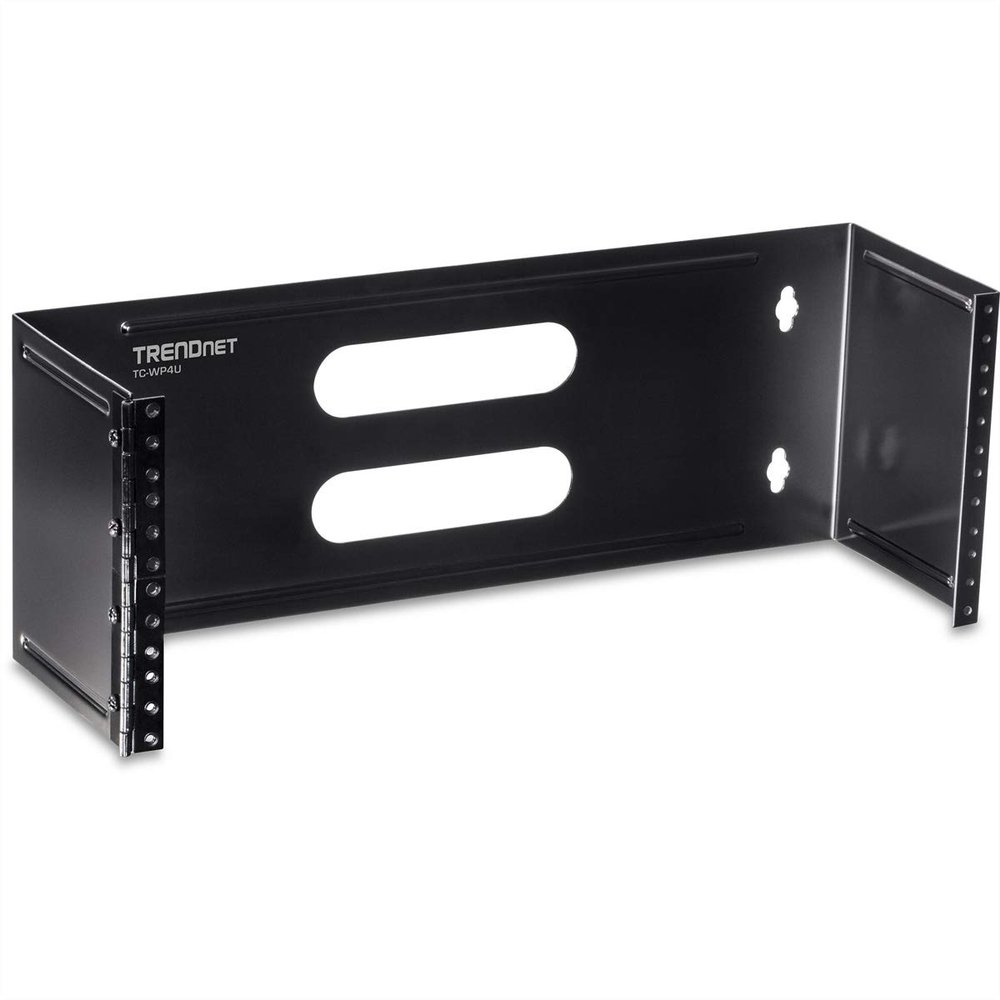 TRENDnet 4U 19-inch Hinged Wall Mount Bracket for Patch Panels and PDU Power Strips, TC-WP4U, Supports EIA-310, Steel Construction,Use with TRENDnet TC-P24C6 & TC-P16C6 Patch Panels(Sold Separately)