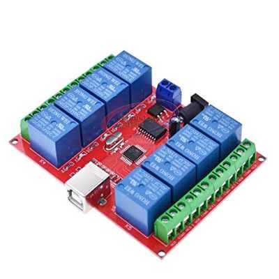8 Channel DC 12V Relay Module Computer USB Control Switch Driver PC Intelligent Controller for Smart Home