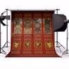 AOFOTO 8x8ft Traditional Chinese Dragon Carved Lattice Windows Backdrop Oriental China Wooden Door Panels Ancient Red Royal Palace Photography Background Happy New Year Festival Photobooth Props view 2