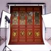 AOFOTO 8x8ft Traditional Chinese Dragon Carved Lattice Windows Backdrop Oriental China Wooden Door Panels Ancient Red Royal Palace Photography Background Happy New Year Festival Photobooth Props view 3