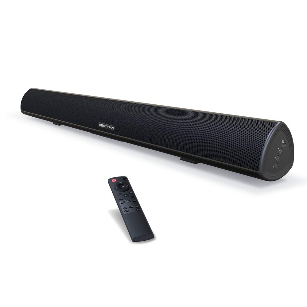 BESTISAN Sound Bar, 100Watt Soundbar for TV, Wired & Wireless Bluetooth 5.0 Sound Bar(40 Inch, 6 Drivers, Optical, HDMI-ARC)