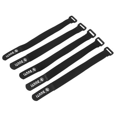 Securing Straps, 5 Pcs Reusable Nylon Tie Down Straps for Cycling Cord Management Home Office Garage (Black)