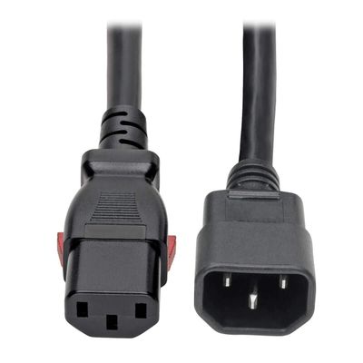 TRIPP LITE Computer Power Cord Extension (C14 to C13 Power Cord), Heavy Duty, Locking C13 Connector, 15A, 100-250V, 14AWG, 10 ft. (P005-L10)