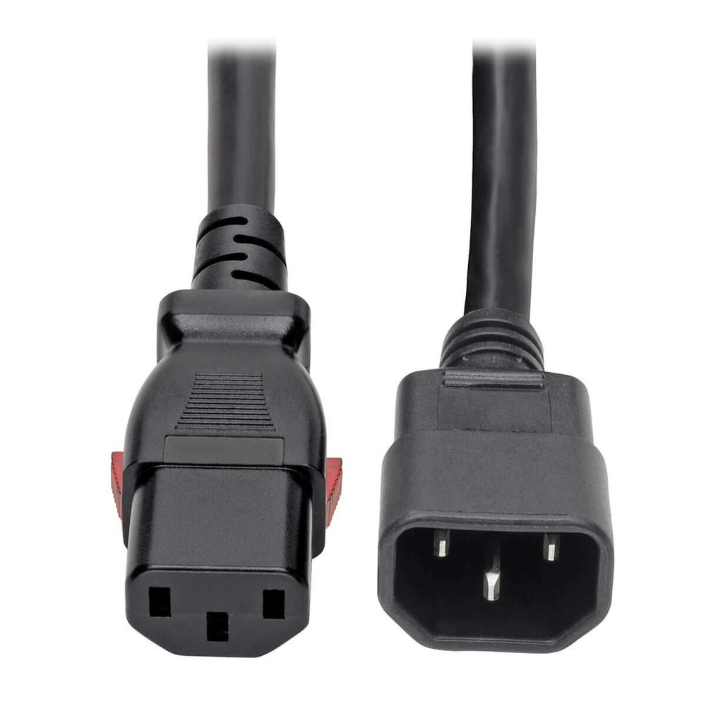 TRIPP LITE Computer Power Cord Extension (C14 to C13 Power Cord), Heavy Duty, Locking C13 Connector, 15A, 100-250V, 14AWG, 10 ft. (P005-L10)