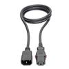 Tripp Lite Computer Power Cord Extension (C14 to C13 Power Cord), Locking C13 Connector, 10A, 100-250V, 18AWG, 4 ft. (P004-L04) view 2