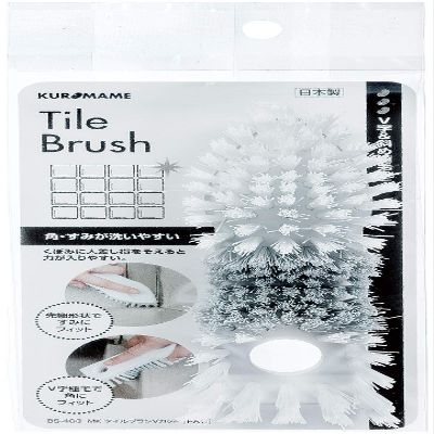 Mameita BS-403 Bathroom Cleaning Brush, White, Width 2.2 x Depth 6.5 x Height 1.8 inches (5.5 x 16.5 x 4.5 cm), Bath Cleaning, Tile Cleaning, Groove Wash, Fits Tile Walls and Corners, Made in Japan