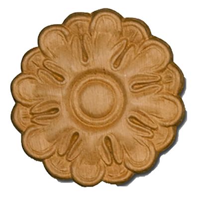 Osborne Embossed Wood Rosette Ornament in Knotty Pine, Ornately Carved Ornament for Furniture, Cabinetry, Walls and More, Unfinished Decorative Wood Applique that is Sanded and Ready for Finishing