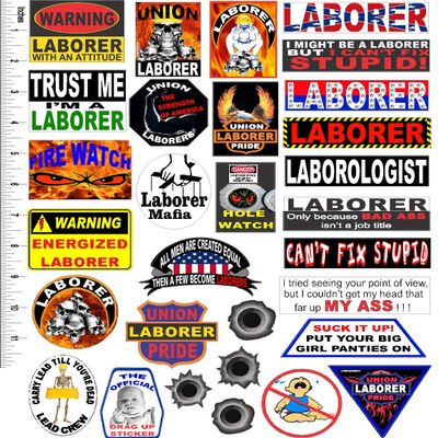 Hard hat Stickers, Laborer 30 Sticker Value Pack