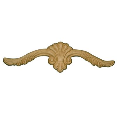 Osborne Embossed Wood Decorative Shell Ornament in Knotty Pine, Unfinished Wood Applique that is Sanded and Ready for Finishing, Carved Wooden Ornament for Furniture, Walls, Cabinetry and More