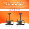 Apollo Enclosures Weatherproof Adjustable Height TV Ceiling Mount for 3965 Inch - Heavy-Duty Ceiling TV Bracket with Swivel & Tilt Slim Television Ceiling Mount Bracket for Home & Commercial Use view 2