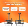 Apollo Enclosures Weatherproof Adjustable Height TV Ceiling Mount for 3965 Inch - Heavy-Duty Ceiling TV Bracket with Swivel & Tilt Slim Television Ceiling Mount Bracket for Home & Commercial Use view 3