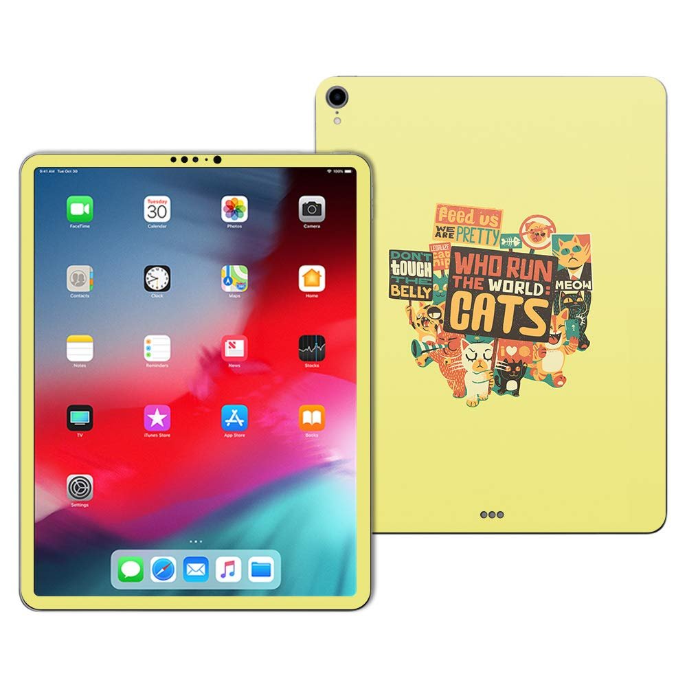 MightySkins Skin Compatible with Apple iPad Pro 12.9 (2018) - Cats Run The World | Protective, Durable, and Unique Vinyl Decal wrap Cover | Easy to Apply, Remove, and Change Styles | Made in The USA