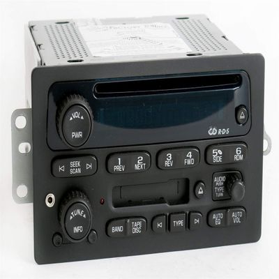 1 Factory Radio AM FM CD Cassette w Auxiliary Input Compatible with Chevy GMC 2005-2009 Truck Van 15849619 (Certified Refurbished)